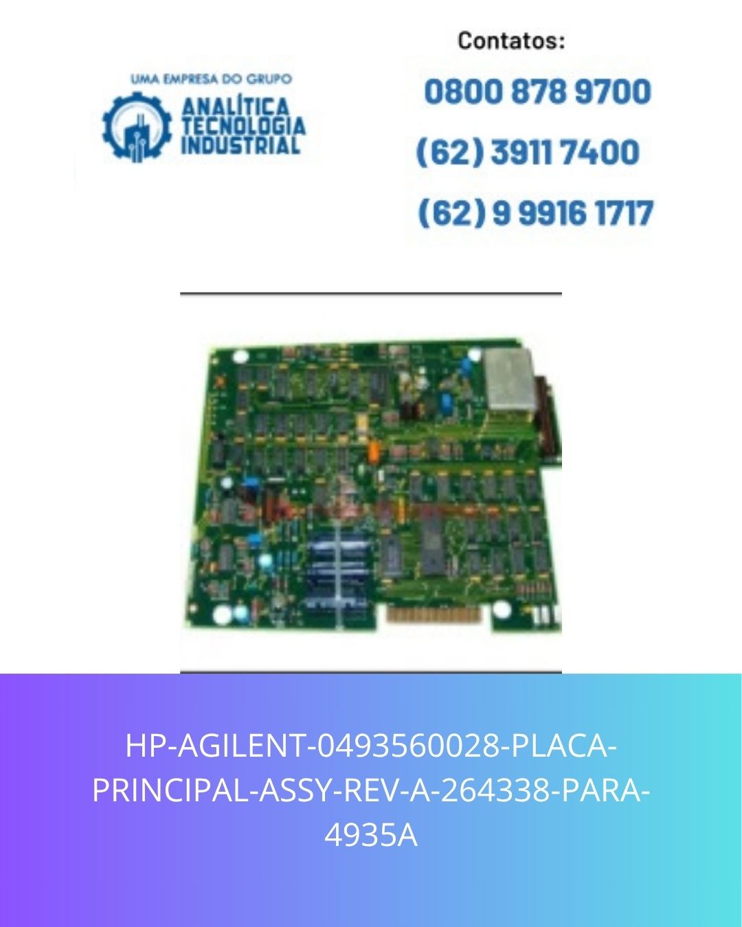 HP-AGILENT-0493560028-PLACA-PRINCIPAL-ASSY-REV-A-264338-PARA-4935A