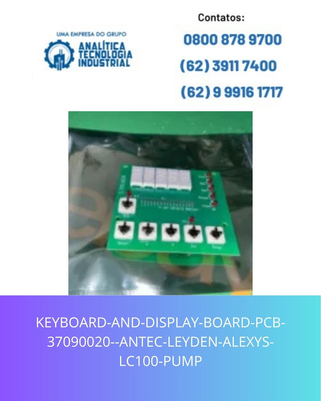 KEYBOARD-AND-DISPLAY-BOARD-PCB-37090020--ANTEC-LEYDEN-ALEXYS-LC100-PUMP