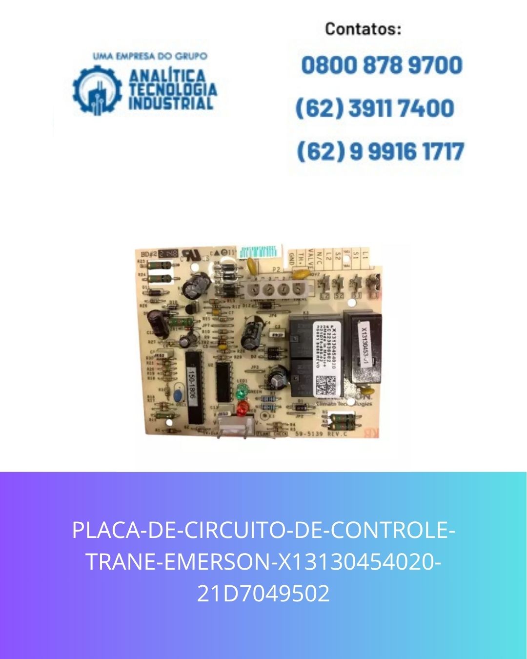 PLACA-DE-CIRCUITO-DE-CONTROLE-TRANE-EMERSON-X13130454020-21D7049502